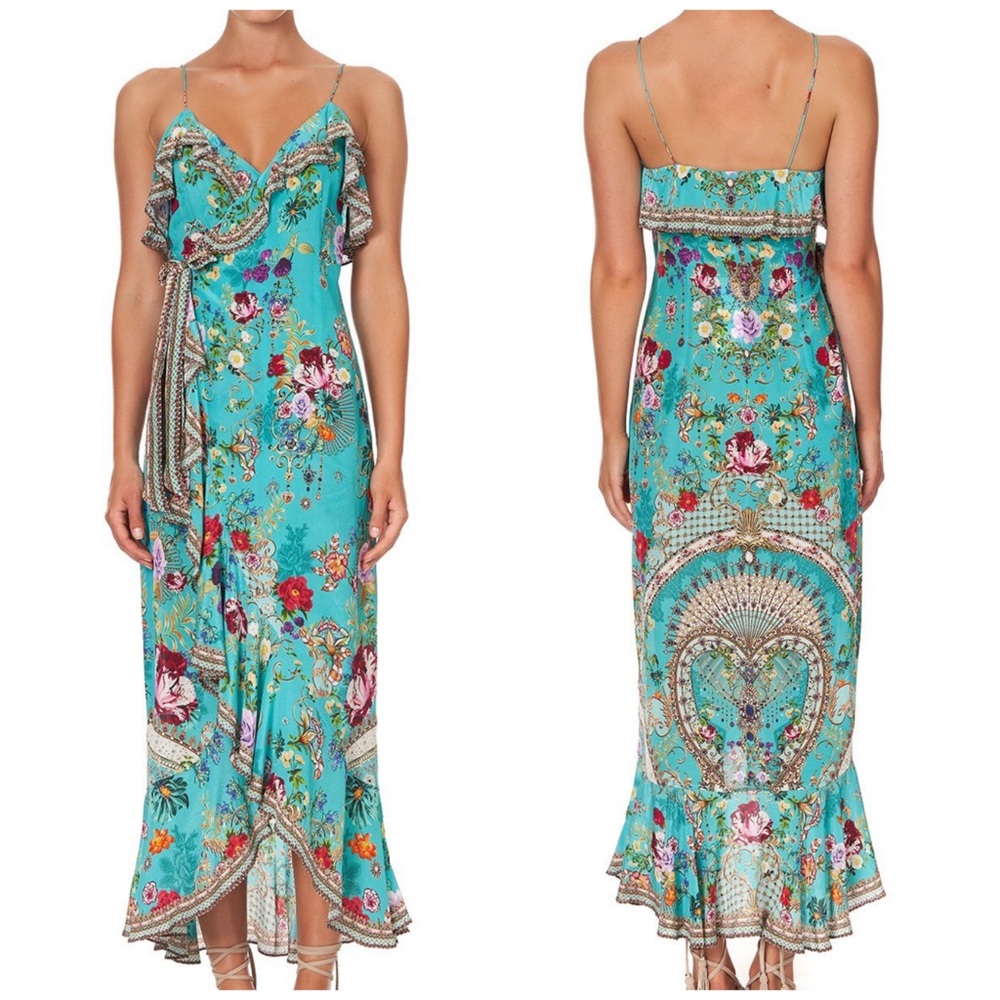 CAMILLA MIDI SILK WRAP DRESS